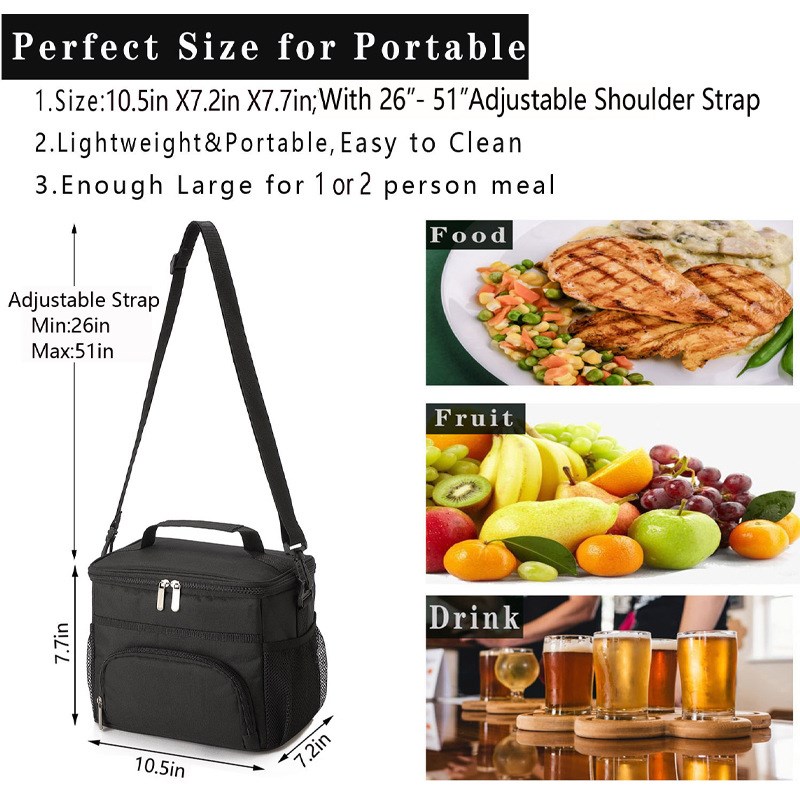 现货跨境手提单肩牛津布加厚保温包户外野餐包学生便携午餐包