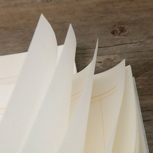 安徽四尺对开半生半熟竖条格状元笺宣纸 毛笔小楷行书法抄经用纸