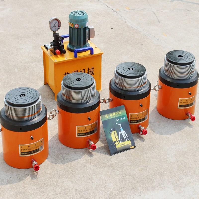 自锁式液压千斤顶50T电动100t双作用200保压阀320同步500吨油缸