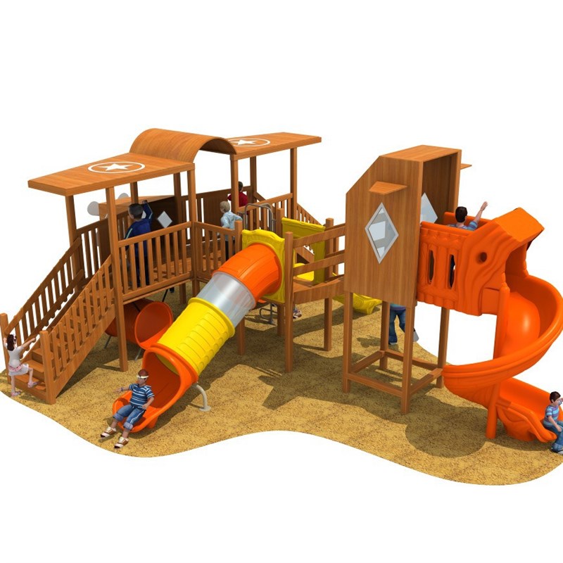 非标户外大型木质组合滑梯小区公园无动力游乐设备幼儿童木制滑梯