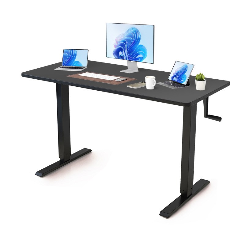 站立式升降桌手动手摇书桌学习办公桌可调节工作台式机电脑桌