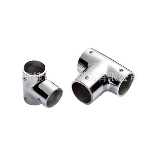316不锈钢90°22mm25mm三通管夹三通 圆管连接件游艇船用五金配件
