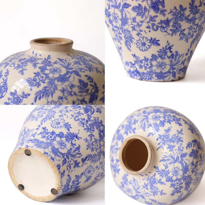 寻舍法式做旧复古花瓶陶瓷高级感水培客厅摆件花瓶中古高级感花器