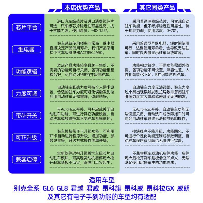 适用GL86君越君威昂科旗昂科威改装自动驻车AutoHold兼容启停升窗