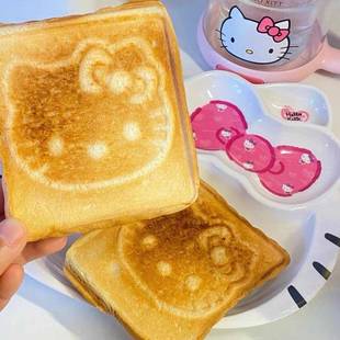 可爱KT猫餐盘饺子盘家用分餐盘少女心水果早餐沙拉碗点心盘新款