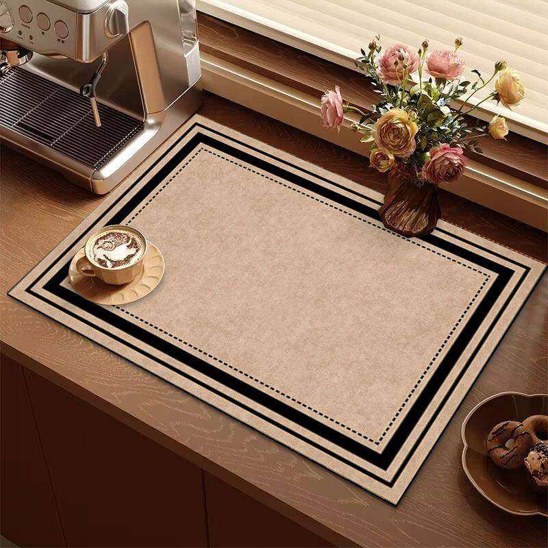 美式覆古厨房台面沥水垫咖啡机垫餐垫吸水速干垫隔热垫吧台垫桌垫