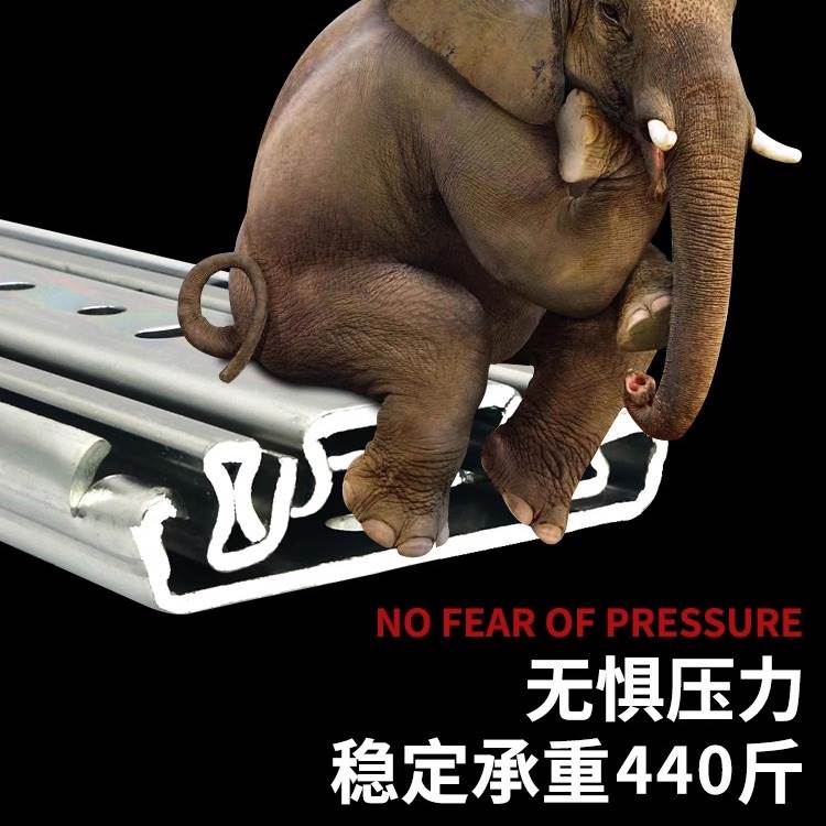 76宽工业重型滑轨承重导轨三节房车超大型抽屉机床机柜带锁楼梯柜