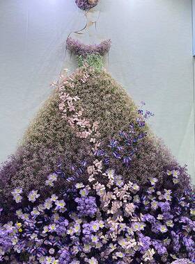 婚礼堂软装花材紫色系绢花装饰路引造景插花家居花艺摆件摄影道具