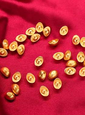 实心小元宝摆件迷你金条小金元宝道具聚宝盆配饰招财工位装饰