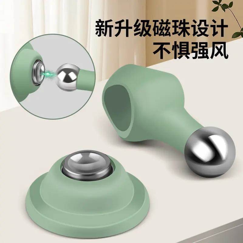 门吸免打孔新款门挡器卫生间玻璃门把手硅胶防撞强磁铁固定吸门碰