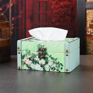 油画纸巾盒家用客厅桌面卫生间装 经典 饰纸巾盒餐厅高档餐巾抽纸盒