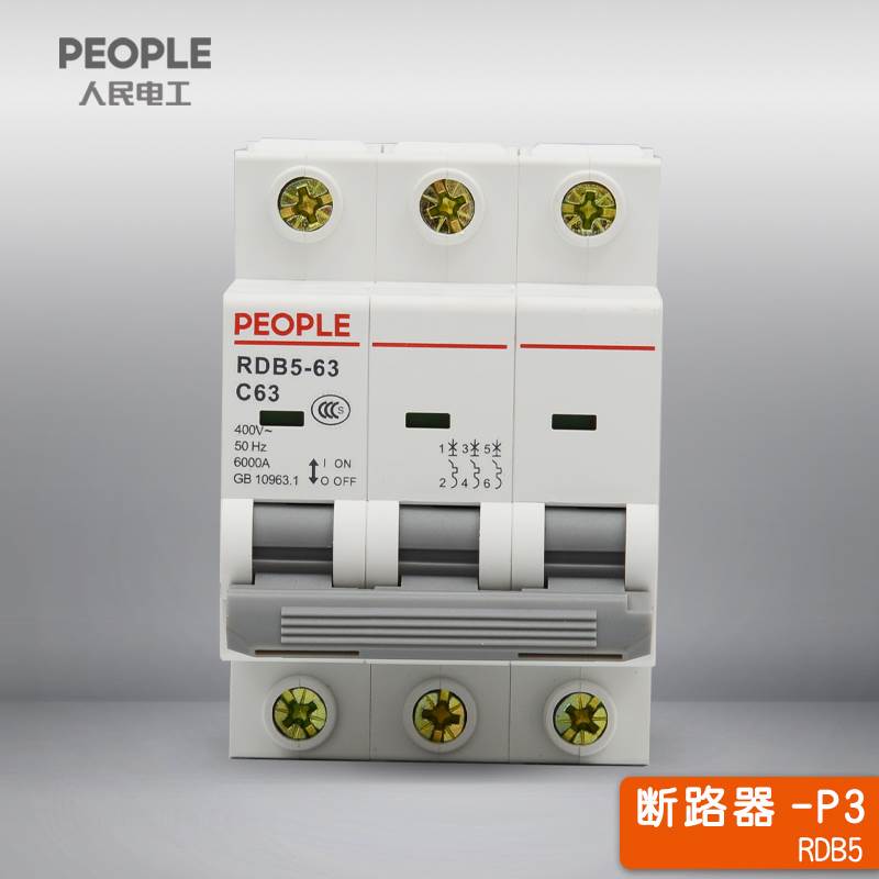 人民空气开关RDB5-63a家用空开2p小型断路器1P空调总闸3P DZ47 4P