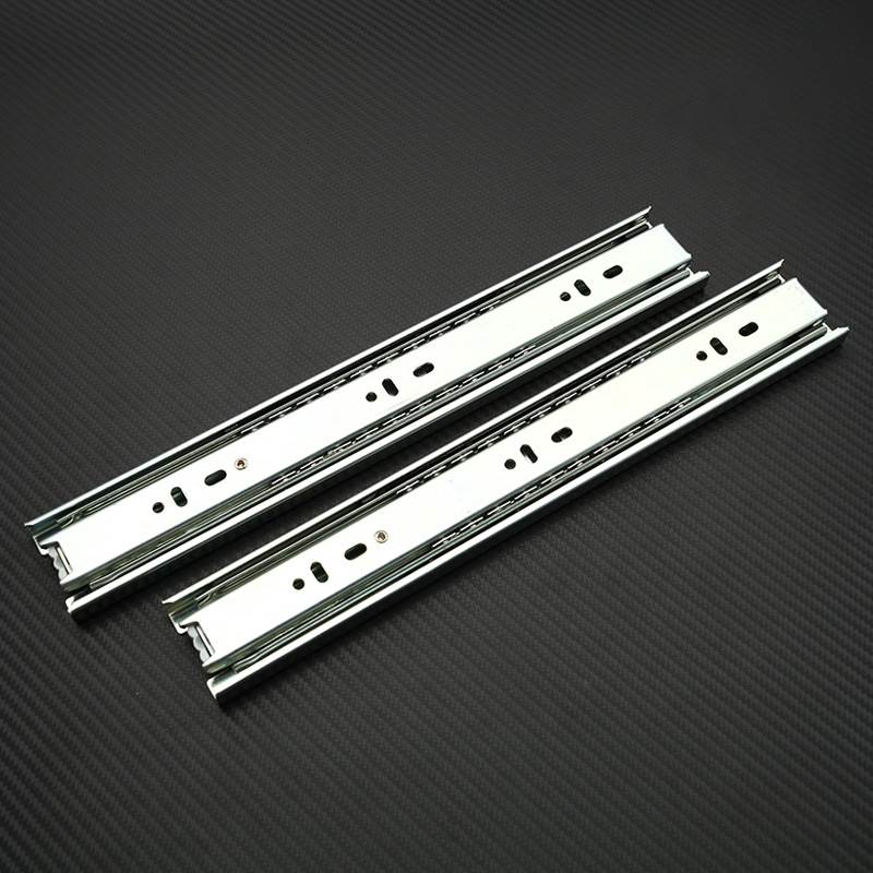 顶固抽屉滑轨导轨条静音阻尼缓冲三节轨抽拉推拉橱柜滑道轨道侧装