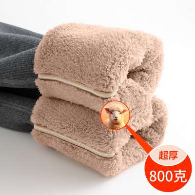 超厚羊羔绒打底裤女内穿冬季
