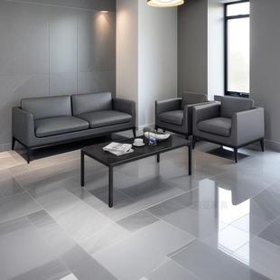 办公沙发茶几组合商务洽谈三人位皮质商铺沙发小型接待办公室沙发