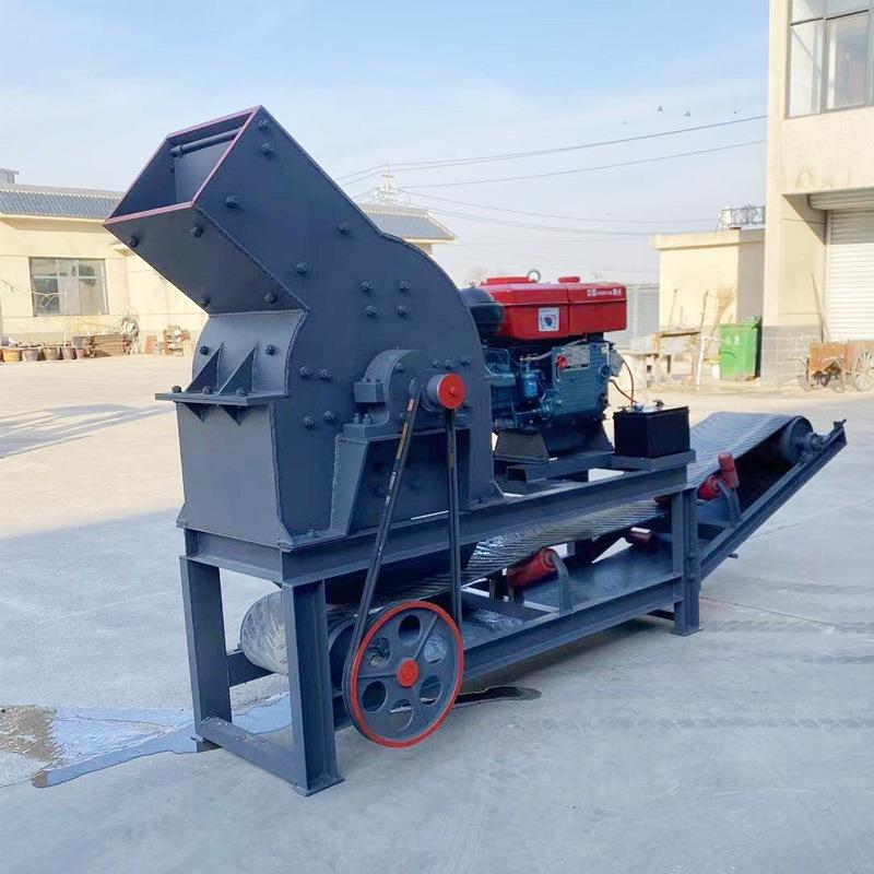 小型移动锤式破碎车鹅卵石煤炭煤矸石粉碎机建筑水泥混凝土制砂机