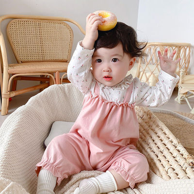 三六八个月女宝宝衣服春装婴儿连体衣春款纯棉薄款春季外出服爬服