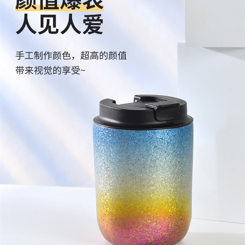 小清新纯钛保温咖啡杯户q外便携随手杯钛杯办公室水杯茶杯旅行带
