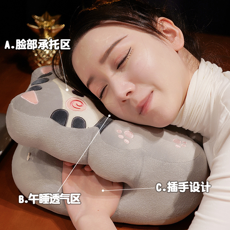 学生午休睡觉午睡枕趴睡枕抱枕儿童办公室桌O上小学生神Z器女生枕