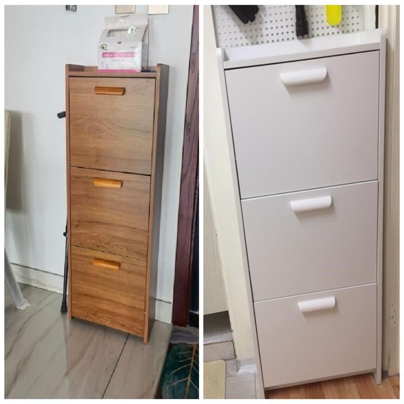 翻斗两层矮鞋柜简约家用进门口外窄款小尺寸省空间简易低鞋架