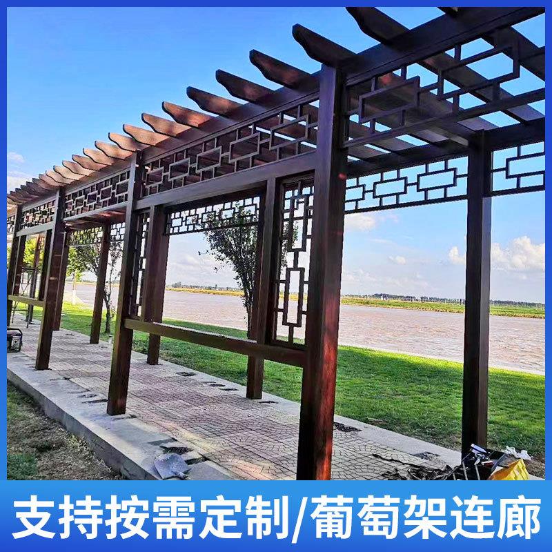 庭院花园长廊葡萄架古建凉亭架天台植物爬藤架铝合金凉亭葡萄架
