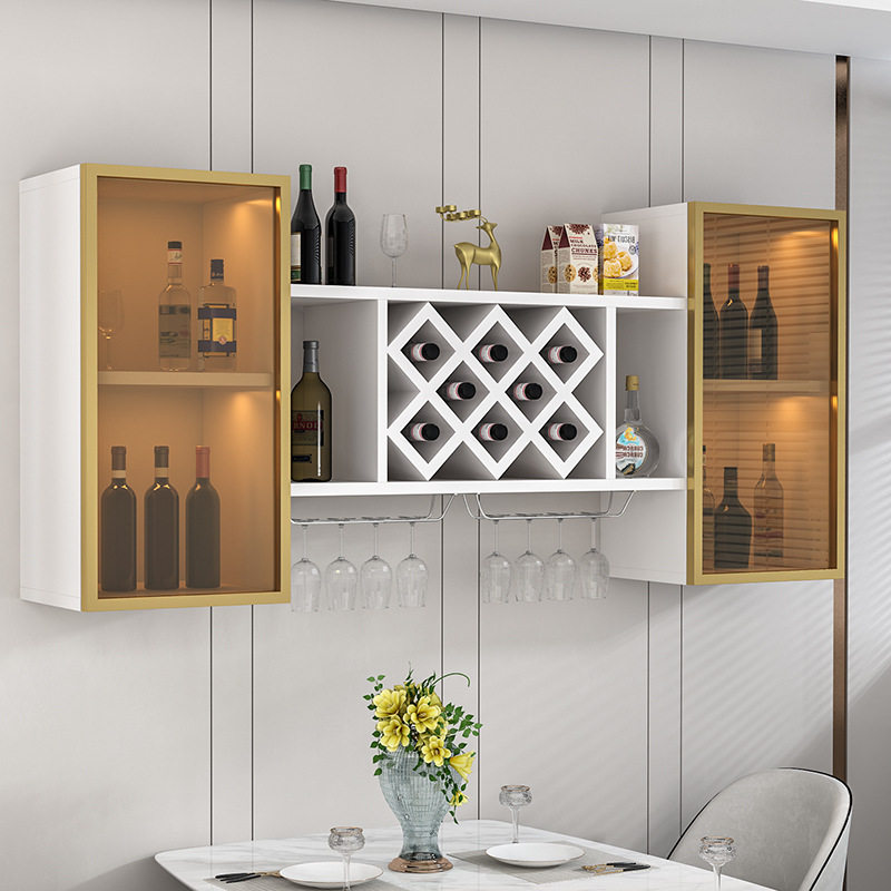 意式轻奢风玻璃门壁挂红酒柜餐厅悬挂酒架墙上红酒格子墙壁置,住宅家具,酒架,淘宝优惠券,粉丝福利购,淘宝优惠卷
