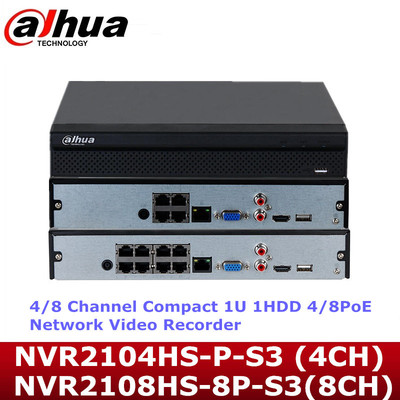 dahua英文4/8Channel PoE NVR Network Recorder NVR2108HS-8P-S3