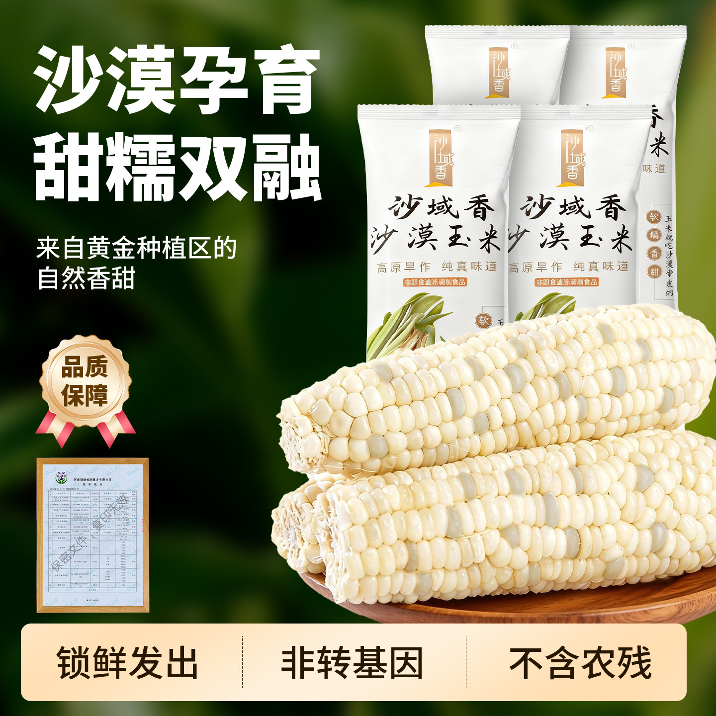 沙域香25年新甜糯玉米沙漠玉米正宗内蒙特产玉米冷鲜锁鲜玉米棒