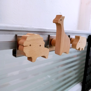 屏风槽缝衣帽动物挂钩,办公桌卡槽口罩原木钩,制服工作帽挂衣架