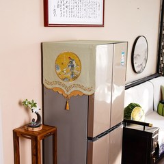 新中式冰箱盖布中国风单双开门冰箱防尘罩洗衣机盖布家用多用盖巾