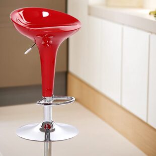 家用欧式轻奢升降吧台椅现代简约吧椅高脚吧凳前台酒吧红色高凳子