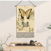 复古蝴蝶挂画布艺卧室餐厅装 饰画面包房工作室挂毯温馨家用挂布画