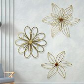 轻奢铁艺线条抽象花朵壁饰餐厅客厅电视沙发背景墙面装 饰品壁挂件