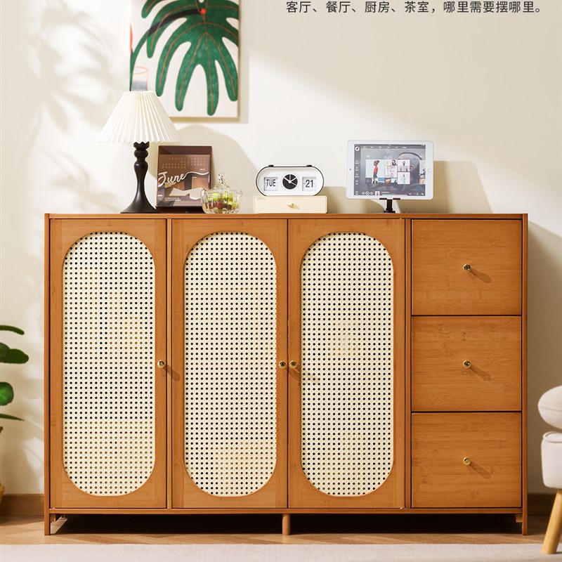 书架落地矮书柜覆古风客厅玄关家用收纳置物柜带门防尘储物柜子