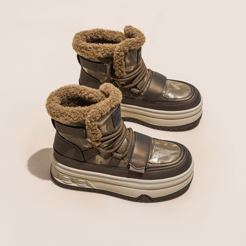 松糕厚底雪地靴女冬季保暖短靴