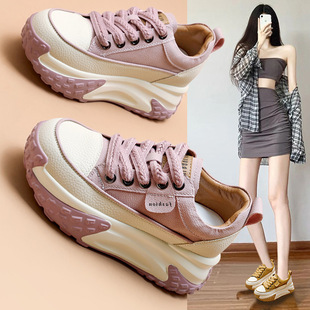 潮流厚底运动单鞋 皮面老爹鞋 女休闲时尚