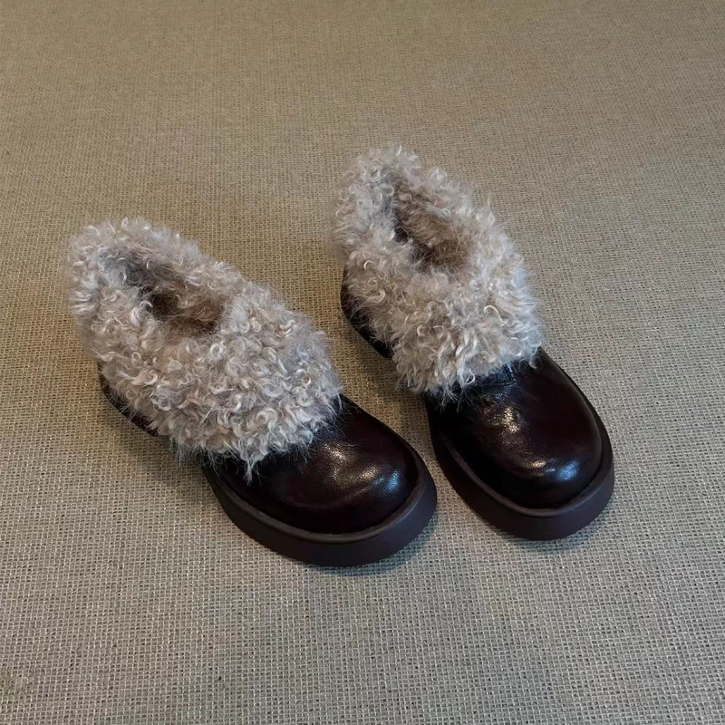 冬季加绒高跟小皮鞋女