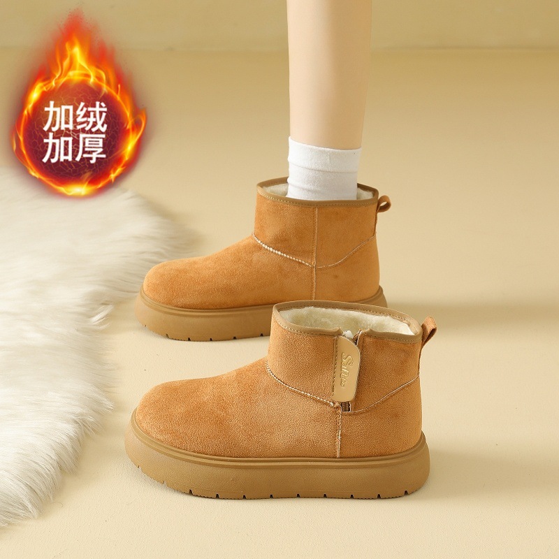 加绒保暖雪地靴女学生冬季短靴