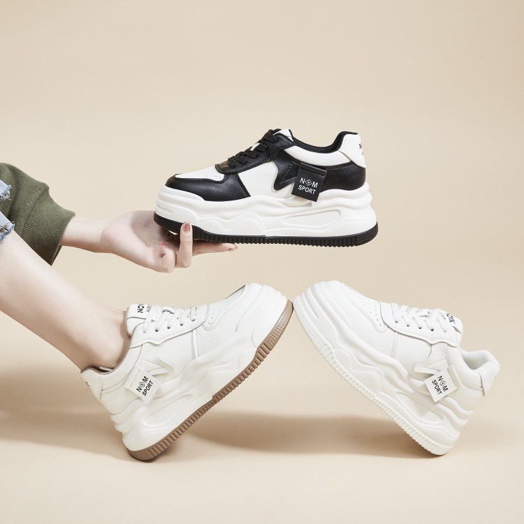 厚底内增高小白鞋女秋冬加绒