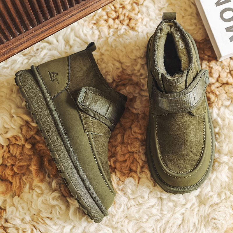 冬季加绒雪地靴男短筒棉鞋