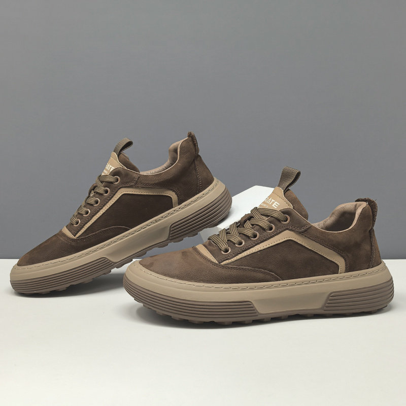 男生拼色百搭板鞋男款潮鞋芒果鞋男士歪头萌丑休闲潮鞋单鞋松糕单