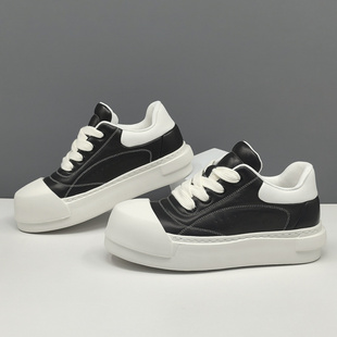 男士春夏透气饼干鞋百搭男款运动潮休闲男鞋时尚休闲鞋带线休闲拼