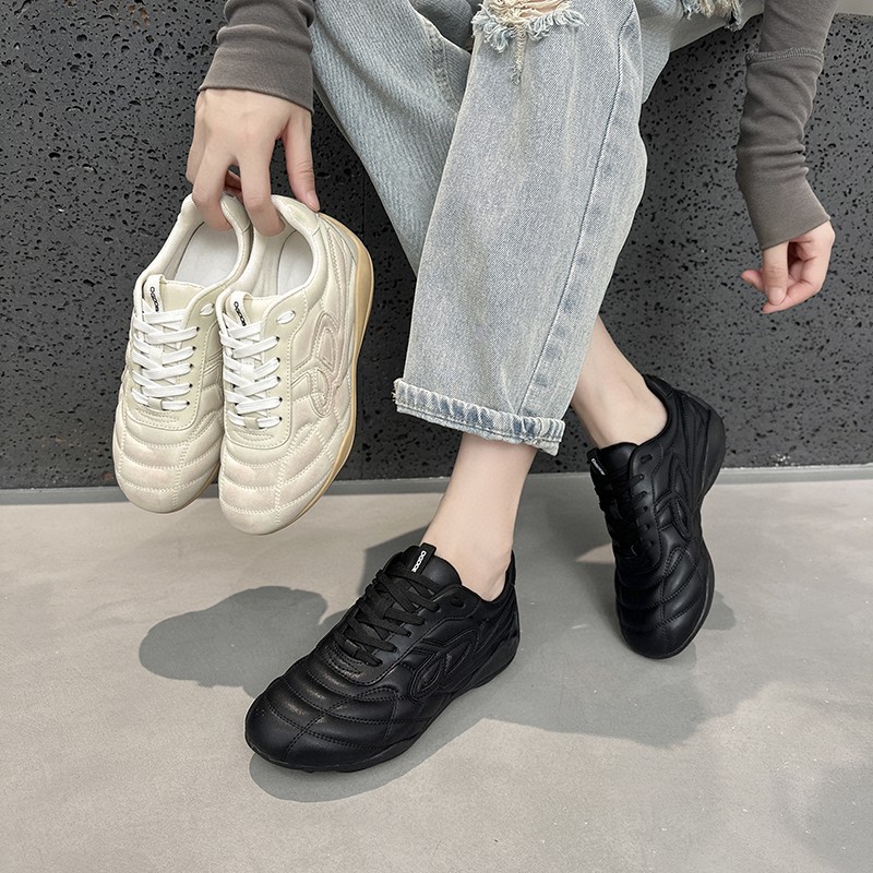 明星德训流浪鞋女夏秋户外软底休闲鞋小众运动赛车鞋穆勒鞋系带带