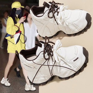 百搭冬季爆款加绒休闲厚底增高运动老爹跑步鞋女冬天鞋子