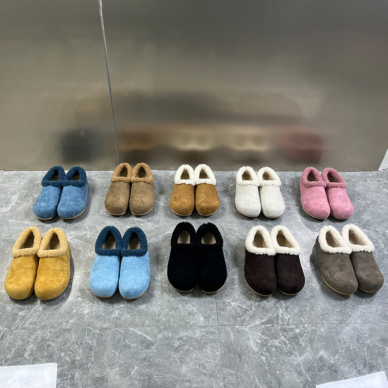 冬季厚底毛毛鞋懒人棉靴