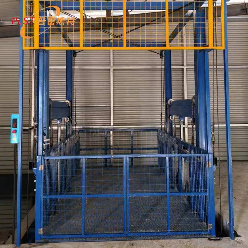 小型导轨式液压货梯举升机提货机仓库简易工业工厂两层升降平台