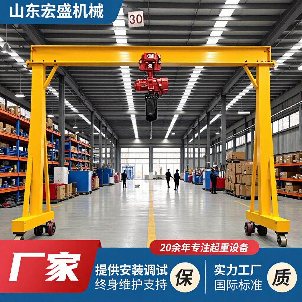 定制小型轨道龙门架 1吨2吨3吨5吨万向移动龙门架 电动葫芦龙门架