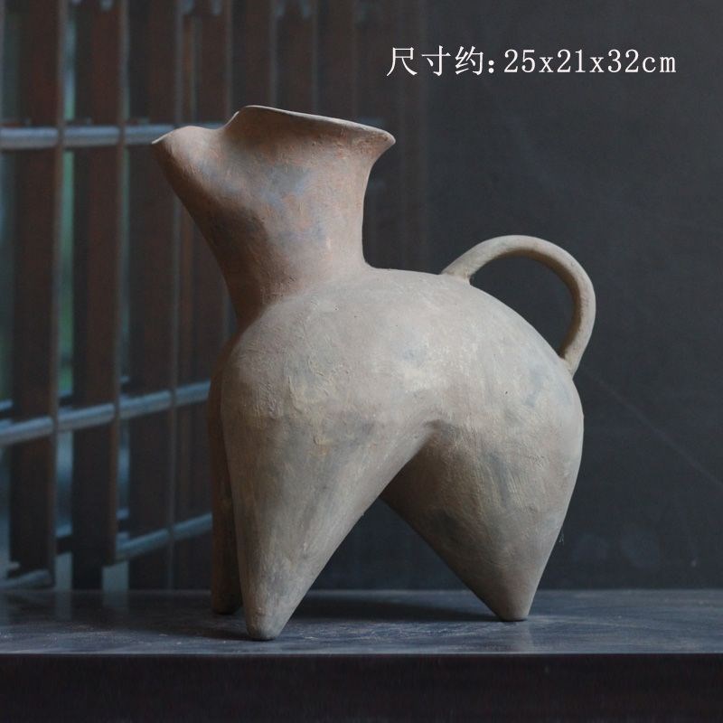 新石器时期大汶口齐家文化仿古陶器酒器陶罐陶P鬲陶瓶陶鬶装饰摆