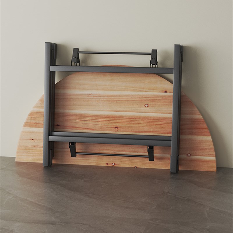 加厚大圆桌面板g折叠饭桌家用实木人台面转盘10圆形对折简易餐桌2