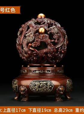 九转乾坤炉全铜龙纹鼎摆件聚宝盆新中式办公N室家居客厅玄关装饰